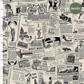Vintage Newspaper Chic Patterned Digital Printed Fabric